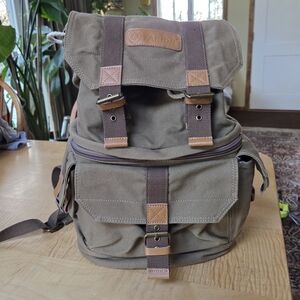 Khaki Canvas Backpack for Men